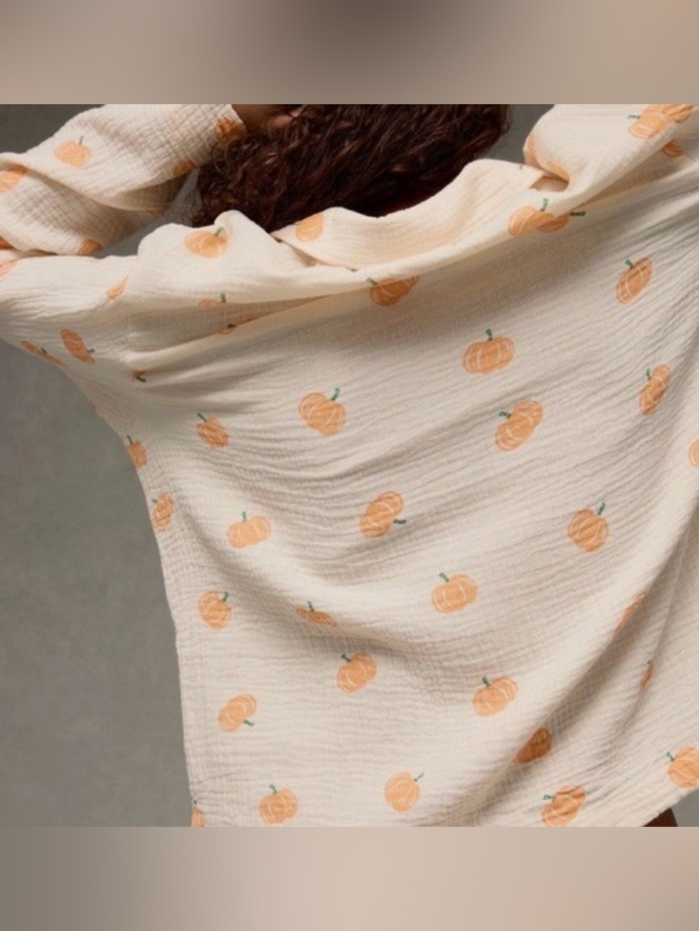 American Eagle Cotton Gauze Pumpkin Pajama Set | NWOT | Fall Halloween PJs - Picture 5 of 9
